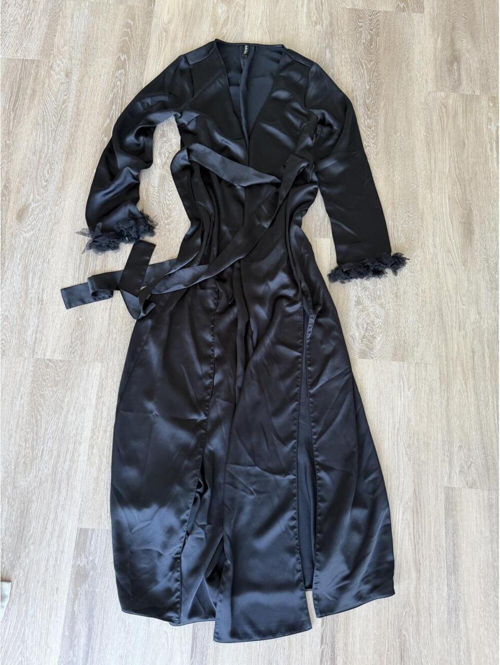 For love and lemons black satin robe